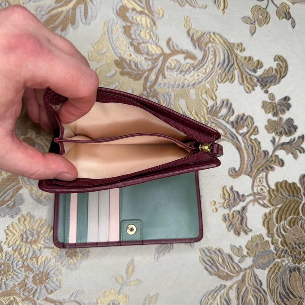RADLEY LONDON Burgundy with pink green and white accents  Wallet with Dog Logo - Picture 10 of 14